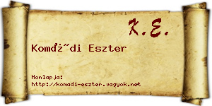 Komádi Eszter névjegykártya